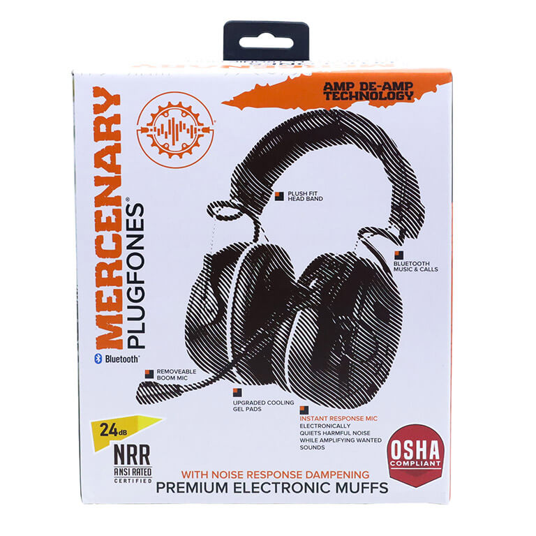 Mercenary – Tactical Bluetooth Earmuff (black-gray) Product Package Image