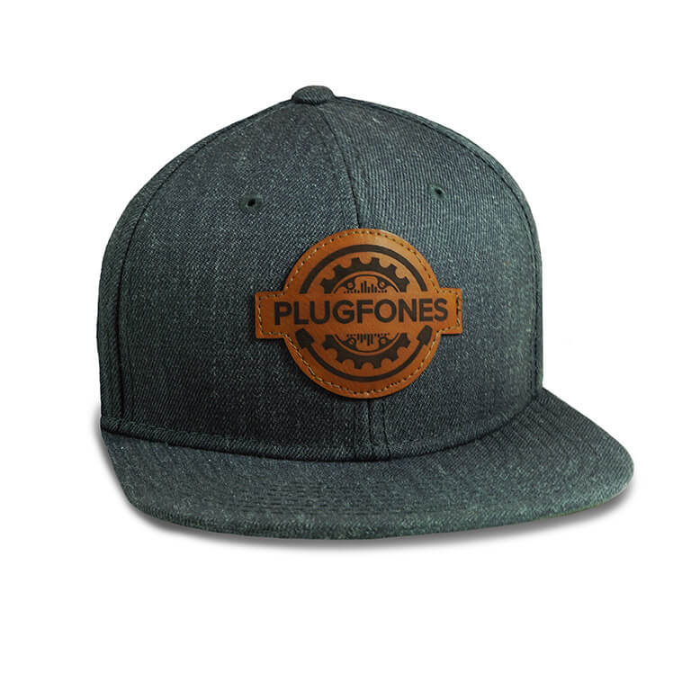 PLUGFONES Snapback Hat (heather-grey-fabric) Product Front Image