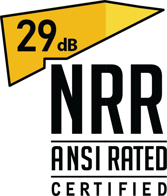 ear protection headphones 29 db nrr rating badge